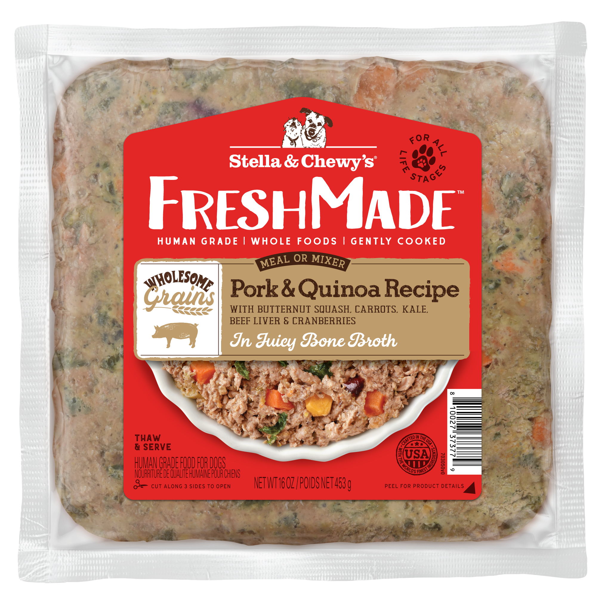 FreshMade Pork & Quinoa Gently Cooked Frozen Dog Food