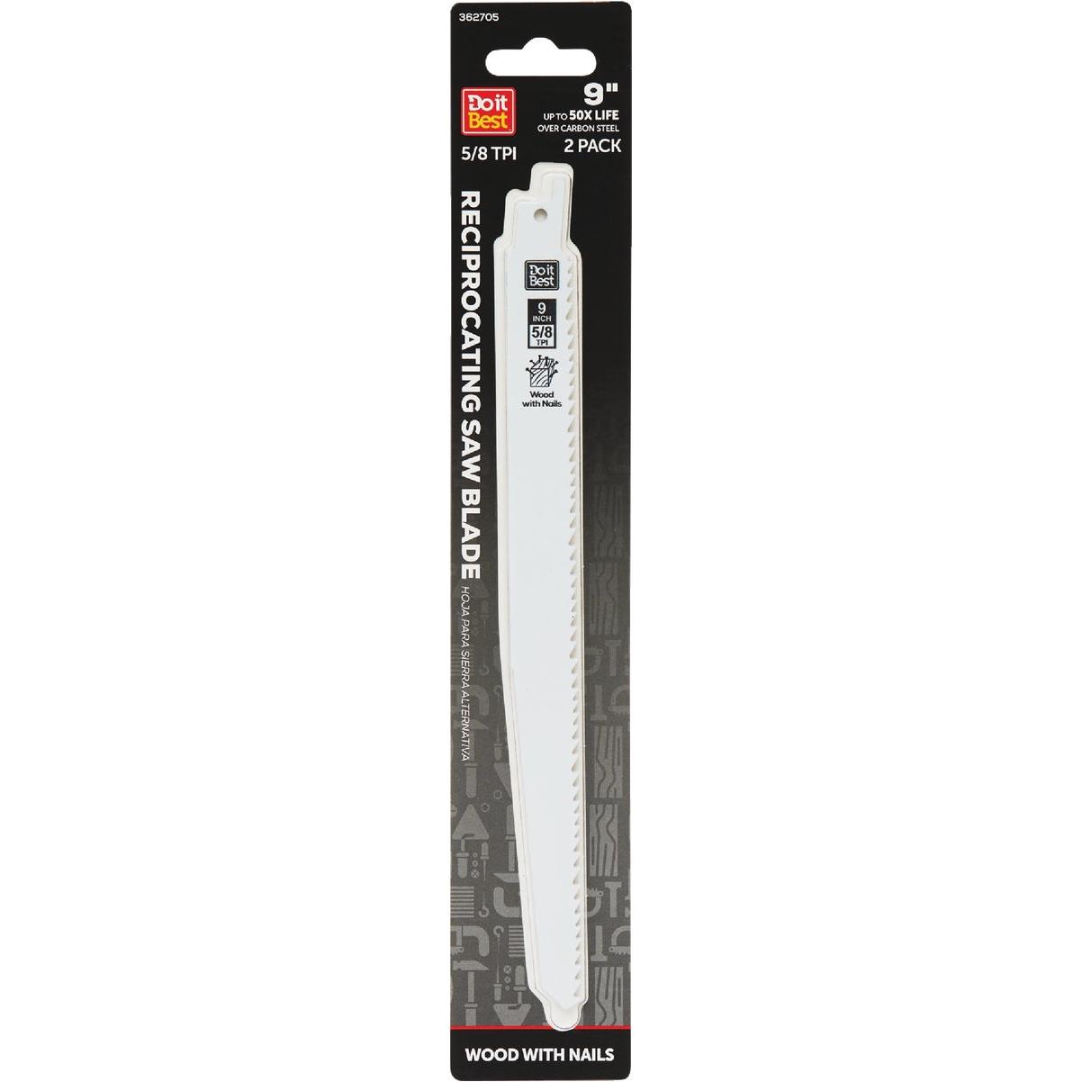 Do it Best 9 In. 5/8 TPI Bi-Metal Nail-Embedded Wood Reciprocating Saw Blade (2-Pack)