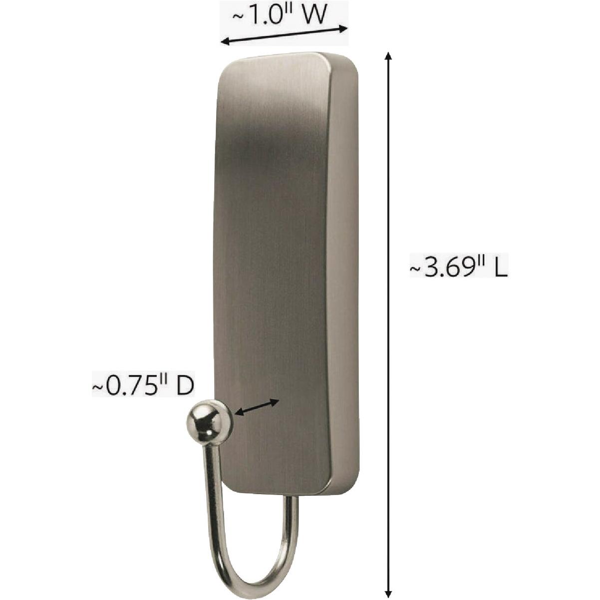Command Medium Brushed Nickel Hook, 1 Hook, 2 Strips
