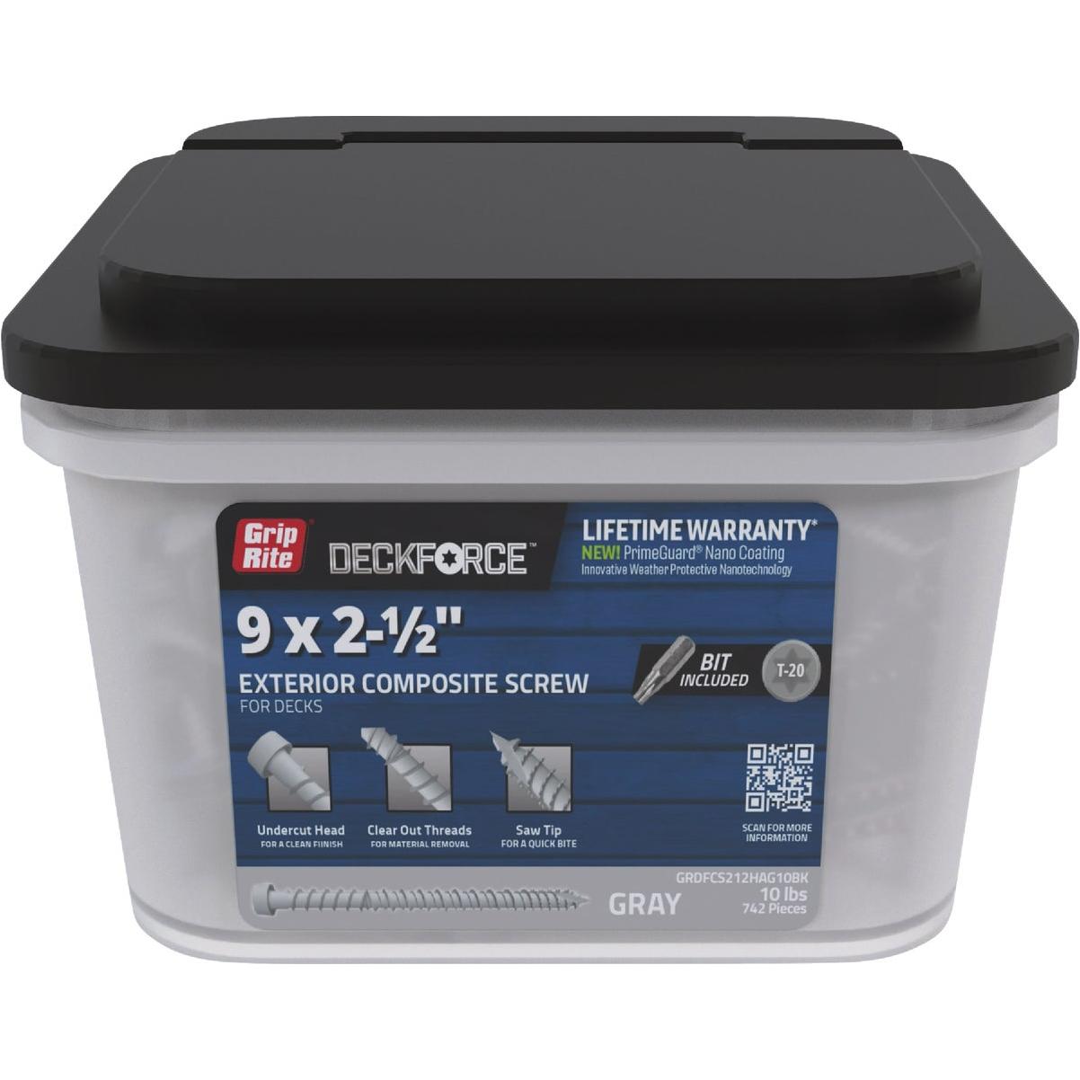 Grip-Rite DeckForce 2-1/2 In. Composite Harbor Gray Deck Screw (10BK)