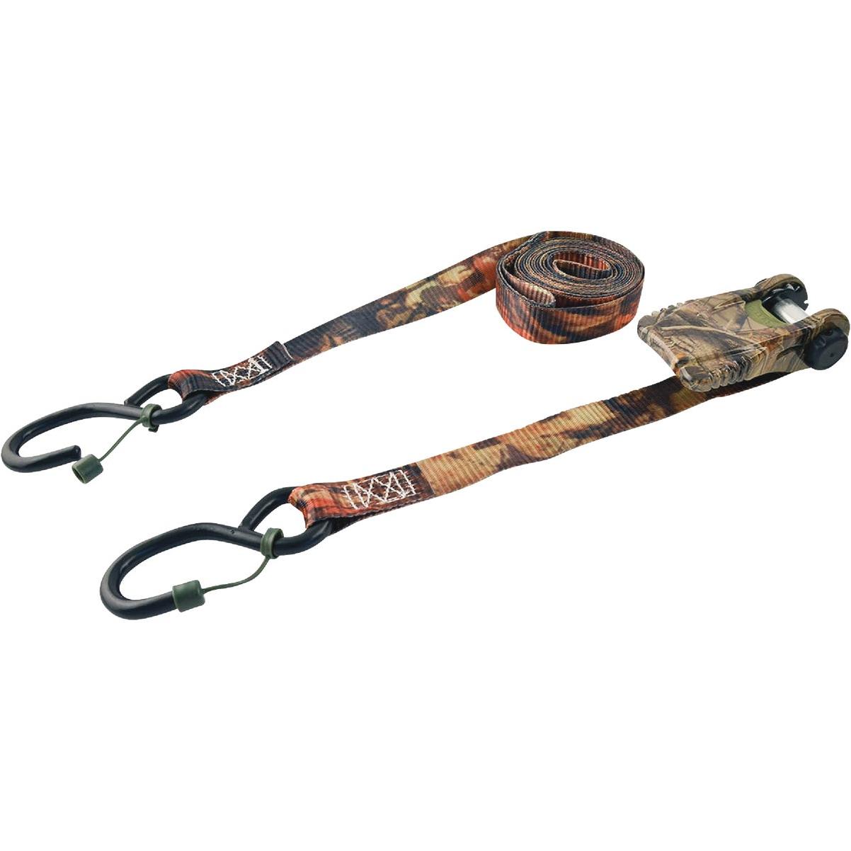 Erickson 1 x 8 Ft. 1500 Lb. Ratchet Tie Down with Cap Locks Camo (2-Pack)