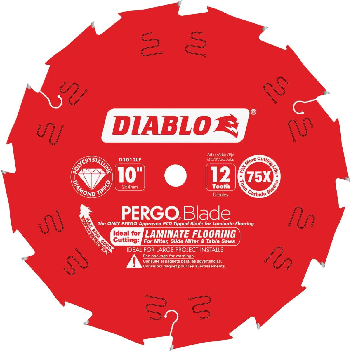 Diablo PERGOBlade 10 In. 12-Tooth Laminate & Wood Flooring Circular Saw Blade
