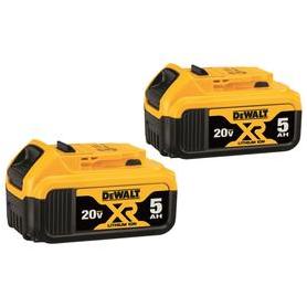 DEWALT 20V MAX XR Lithium-Ion 5.0 Ah Premium Battery Pack (2-Pack)