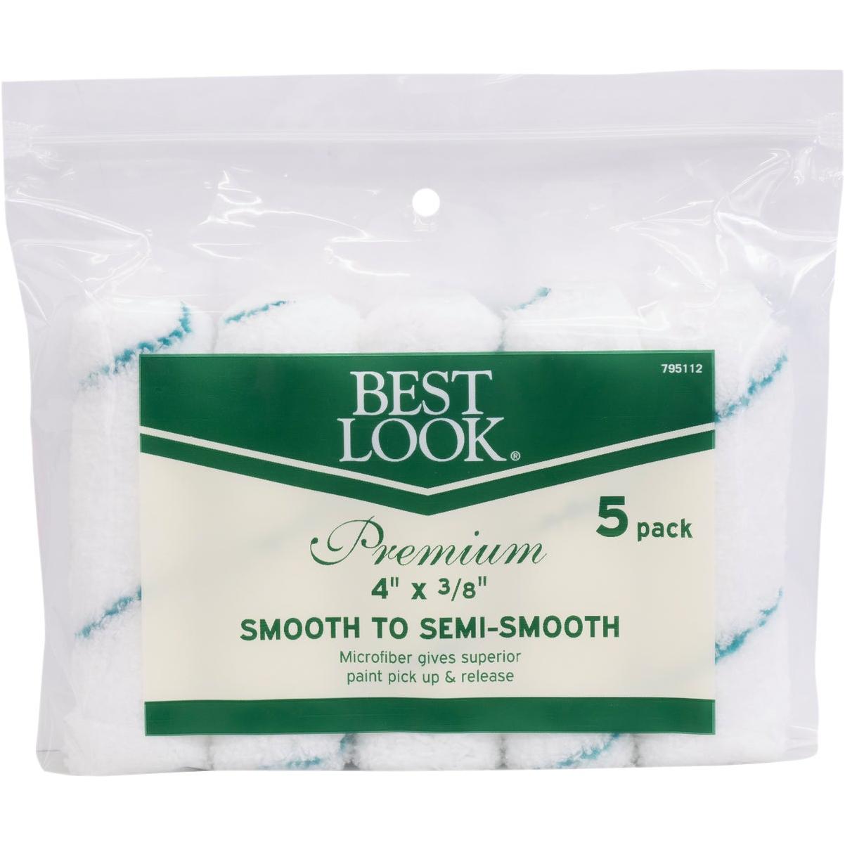 Best Look 4 In. x 3/8 In. Premium Microfiber Mini Roller (5-Pack)