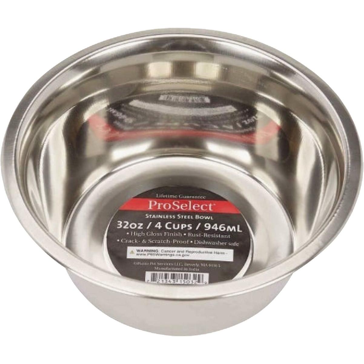 Boss Pet ProSelect 32 Oz. Heavy Stainless Steel Mirror Finish Dog Bowl