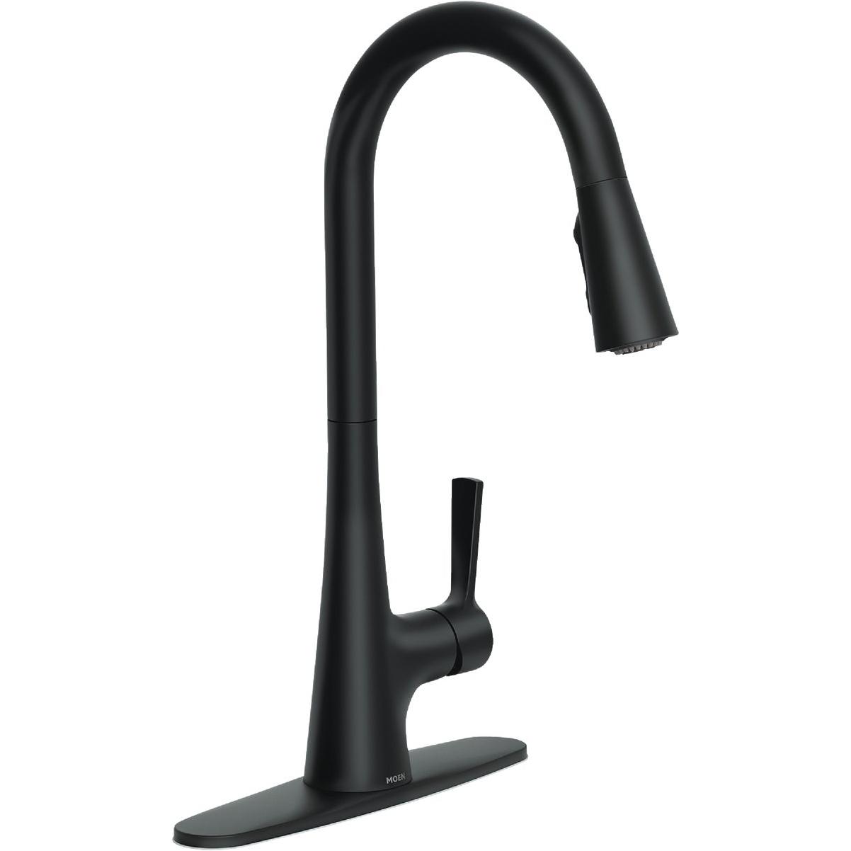 Mikah Matte Black One-Handle High Arc Pulldown Kitchen Faucet