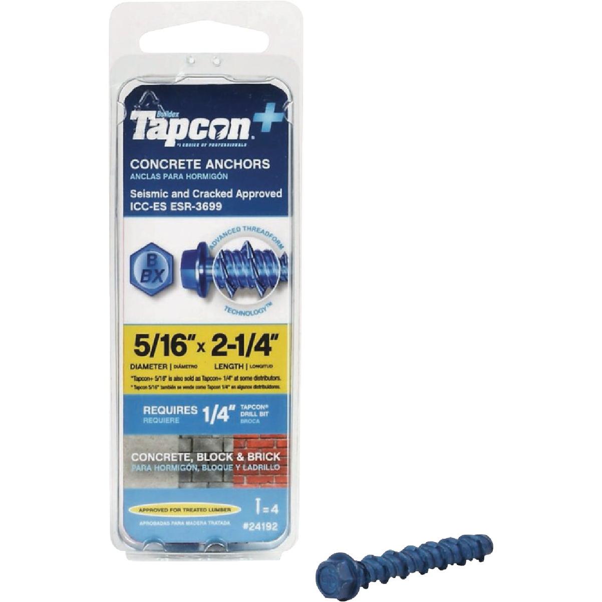 Tapcon 5/16 In. x 2-1/4 In. Hex Washer Concrete Screw Anchor (4 Ct.)