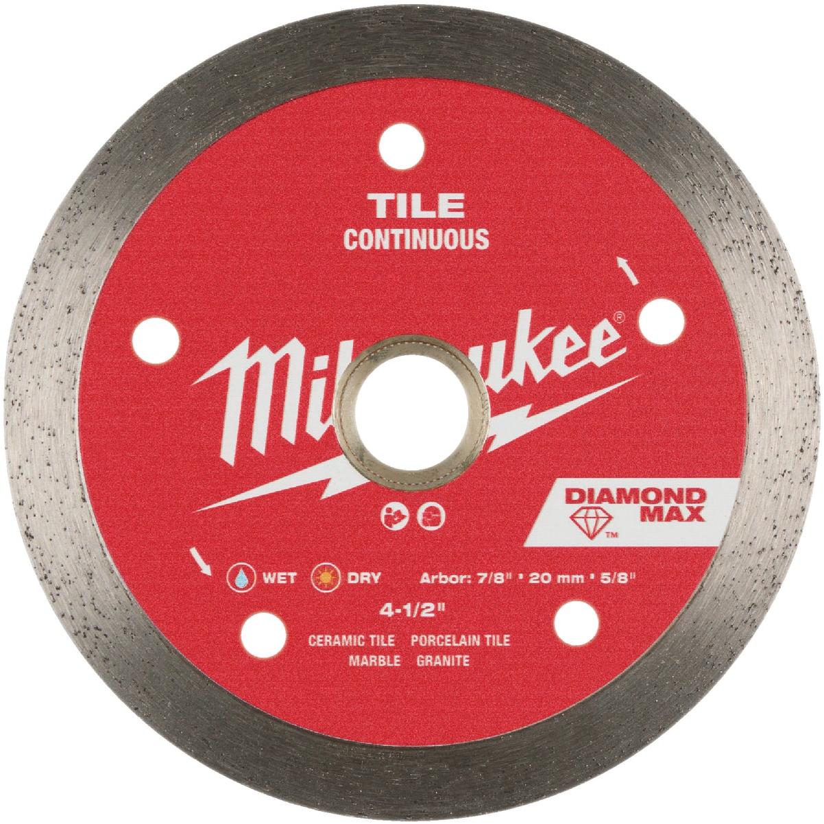 Milwaukee DIAMOND MAX 4-1/2 In. Continuous Rim Tile Diamond Blade