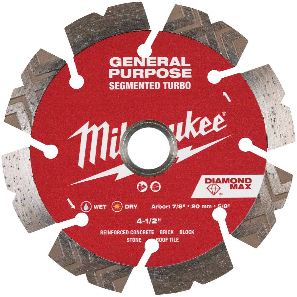 Milwaukee DIAMOND MAX 4-1/2 In. Segmented Turbo Rim General Purpose Diamond Blade