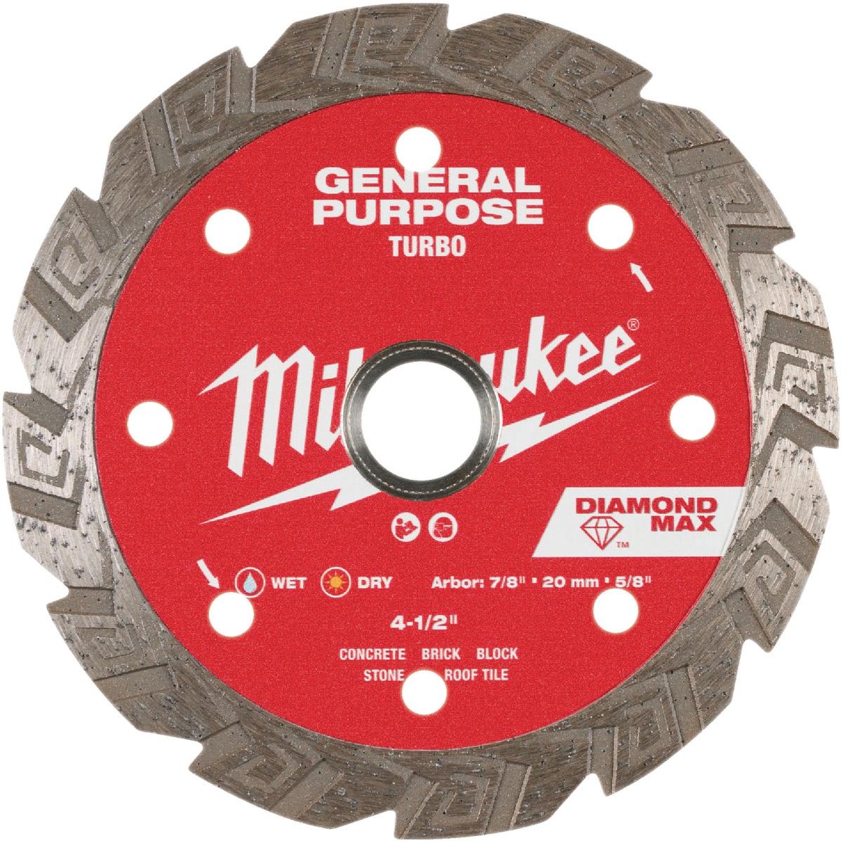 Milwaukee DIAMOND MAX 4-1/2 In. Turbo Rim General Purpose Diamond Blade