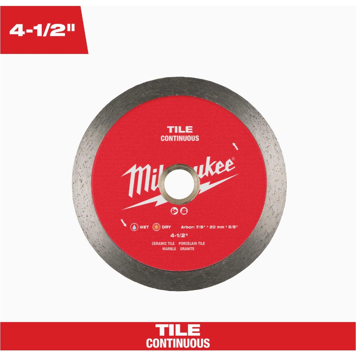 Milwaukee 4-1/2 In. Continuous Rim Tile Diamond Blade