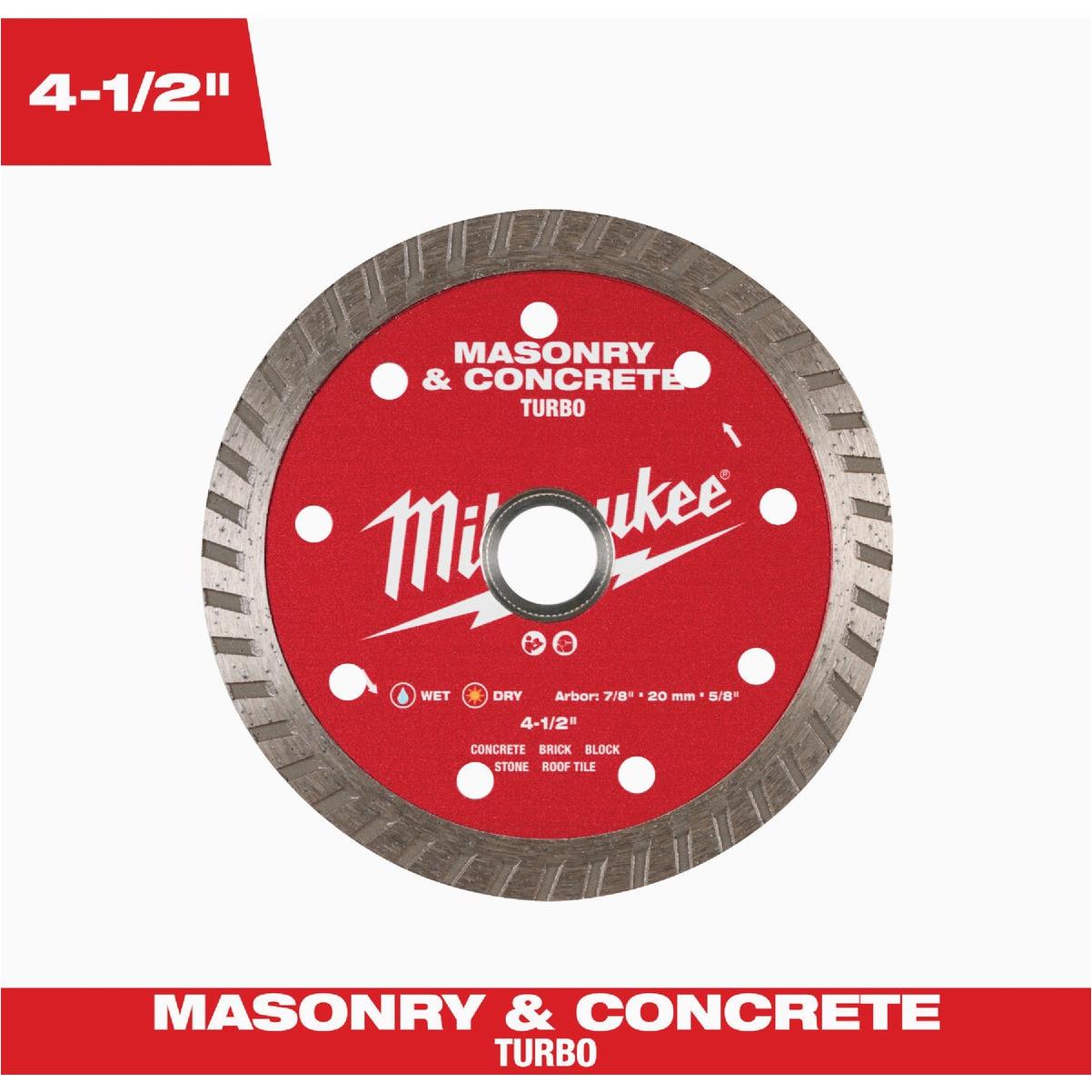 Milwaukee 4-1/2 In. Turbo Rim Masonry & Concrete Diamond Blade