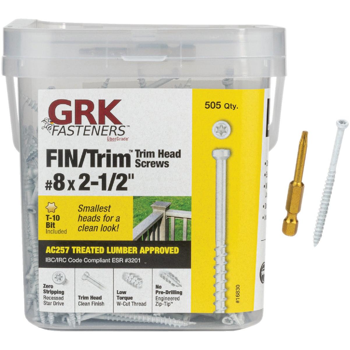GRK #8 x 2-1/2 In. Star Drive White Steel Trim Screw (505-Count)
