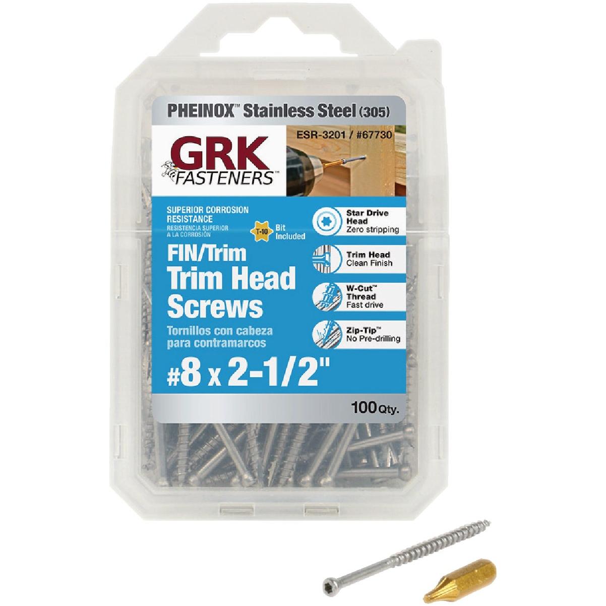 GRK #8 x 2-1/2 In. Star Drive Stainless Steel Trim Screw (100-Count)