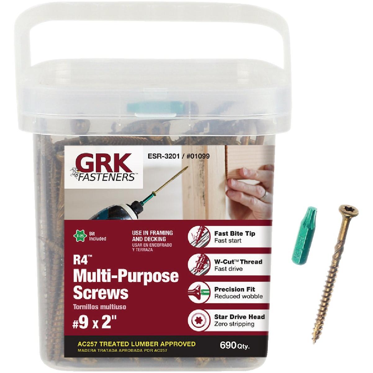 GRK R4 #9 x 2 In. Star Drive Multi-Purpose Wood Screw (690-Count)