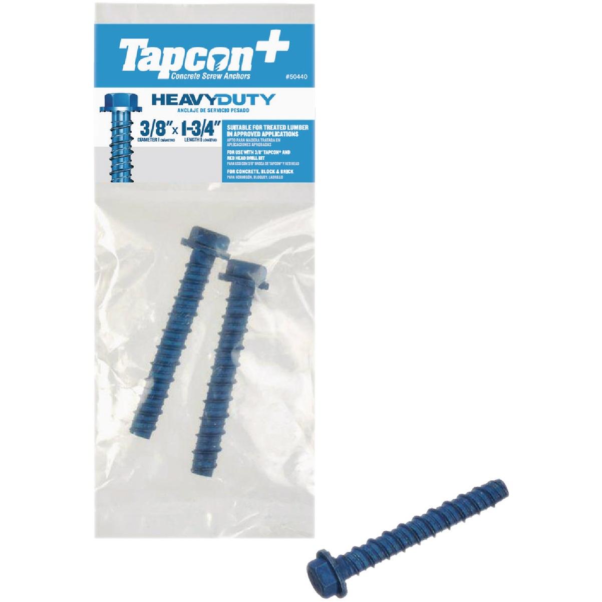 Tapcon+ 3/8 In. x 1-3/4 In. Hex Washer Head Heavy Duty Concrete Screw Anchors (2-Count)