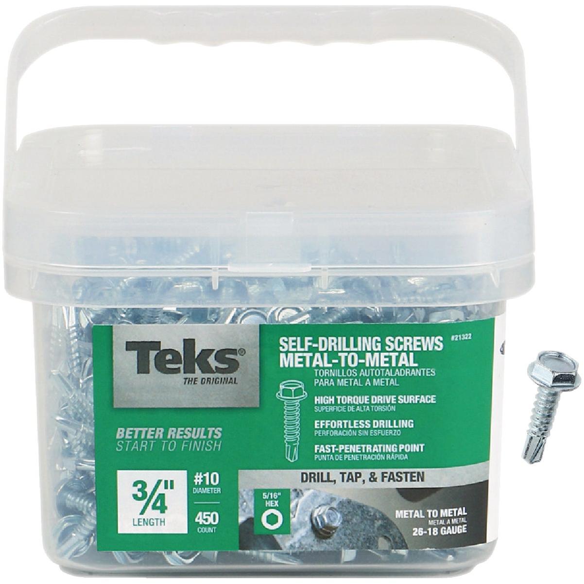 Teks #10 x 3/4 In. Hex Washer Head Drill Point Metal to Metal Screw (450-Count)