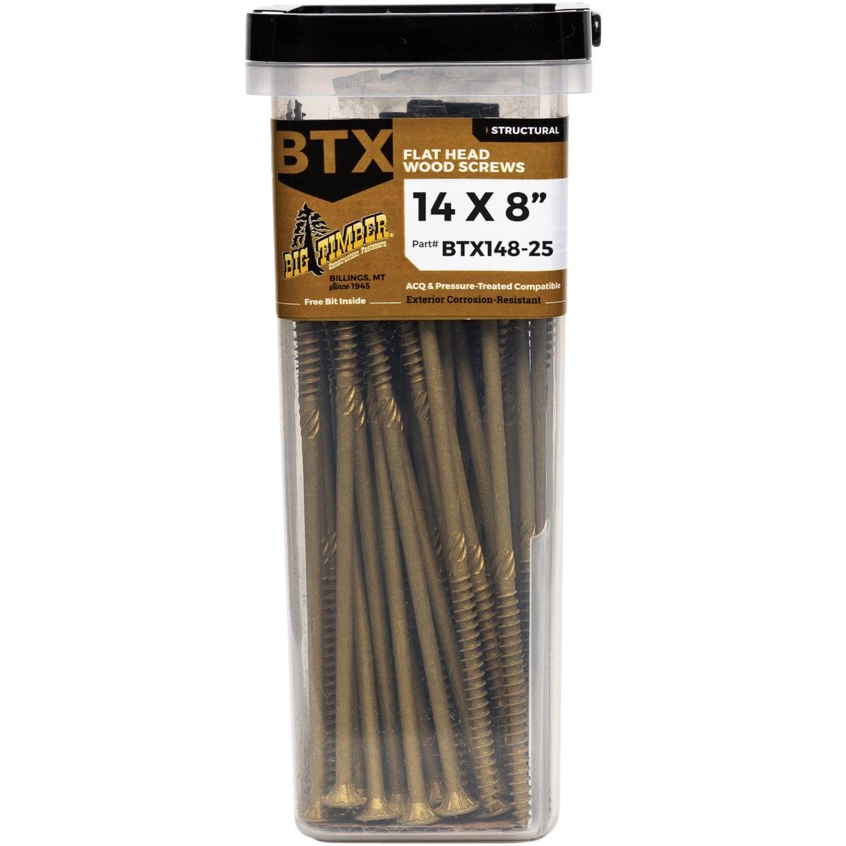 Big Timber #14 x 8 In. Bronze Star Drive Flat Head Wood Screw (25-Count)