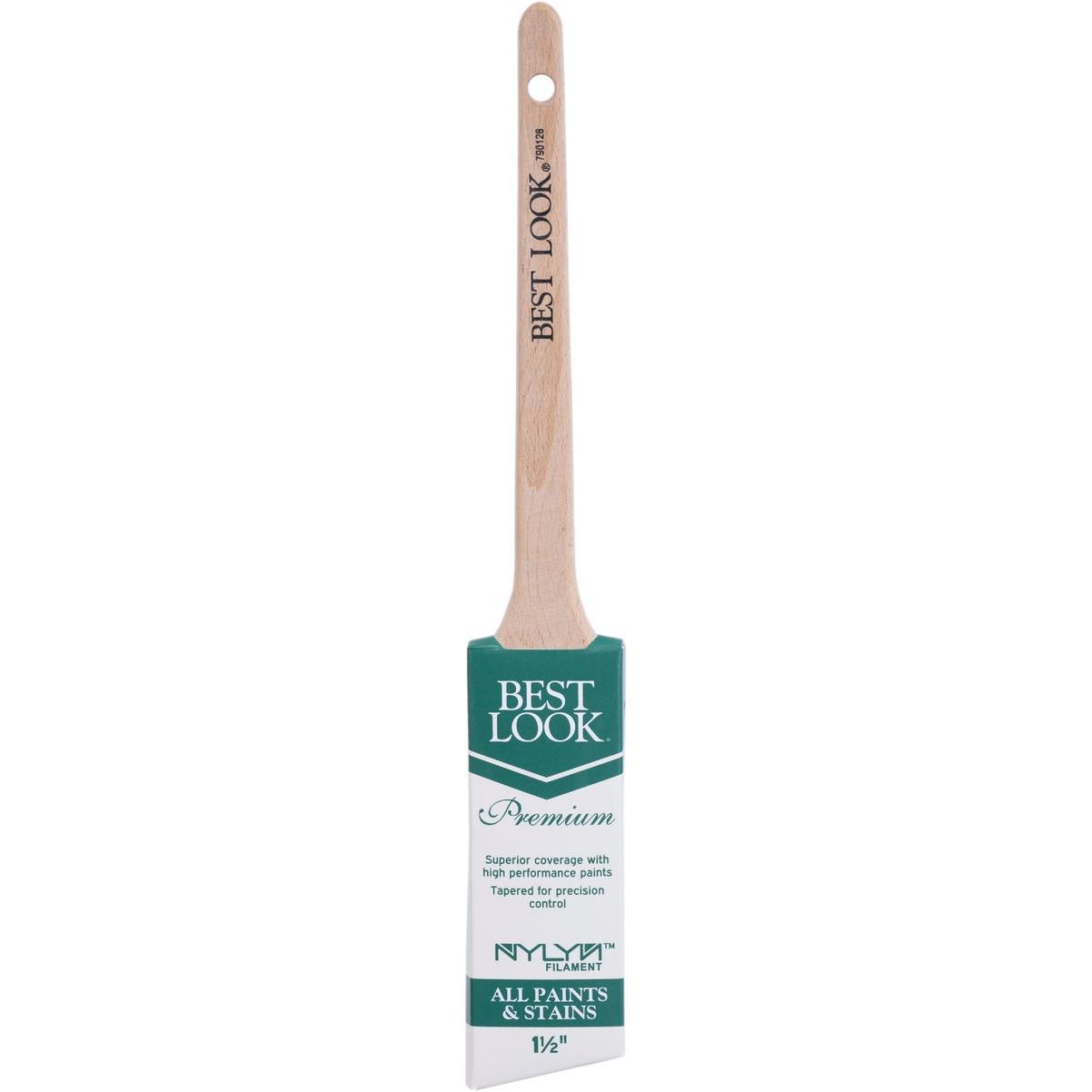 Best Look 1.5 In. Premium A/S Nylyn Brush With Rattail Beech Wood Handle