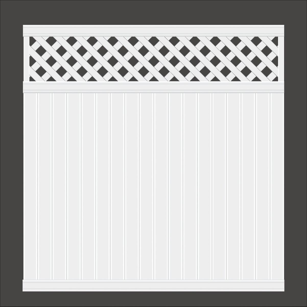 6 Ft. H. x 6 Ft. L. Lattice Top White Vinyl Privacy Fence Panel