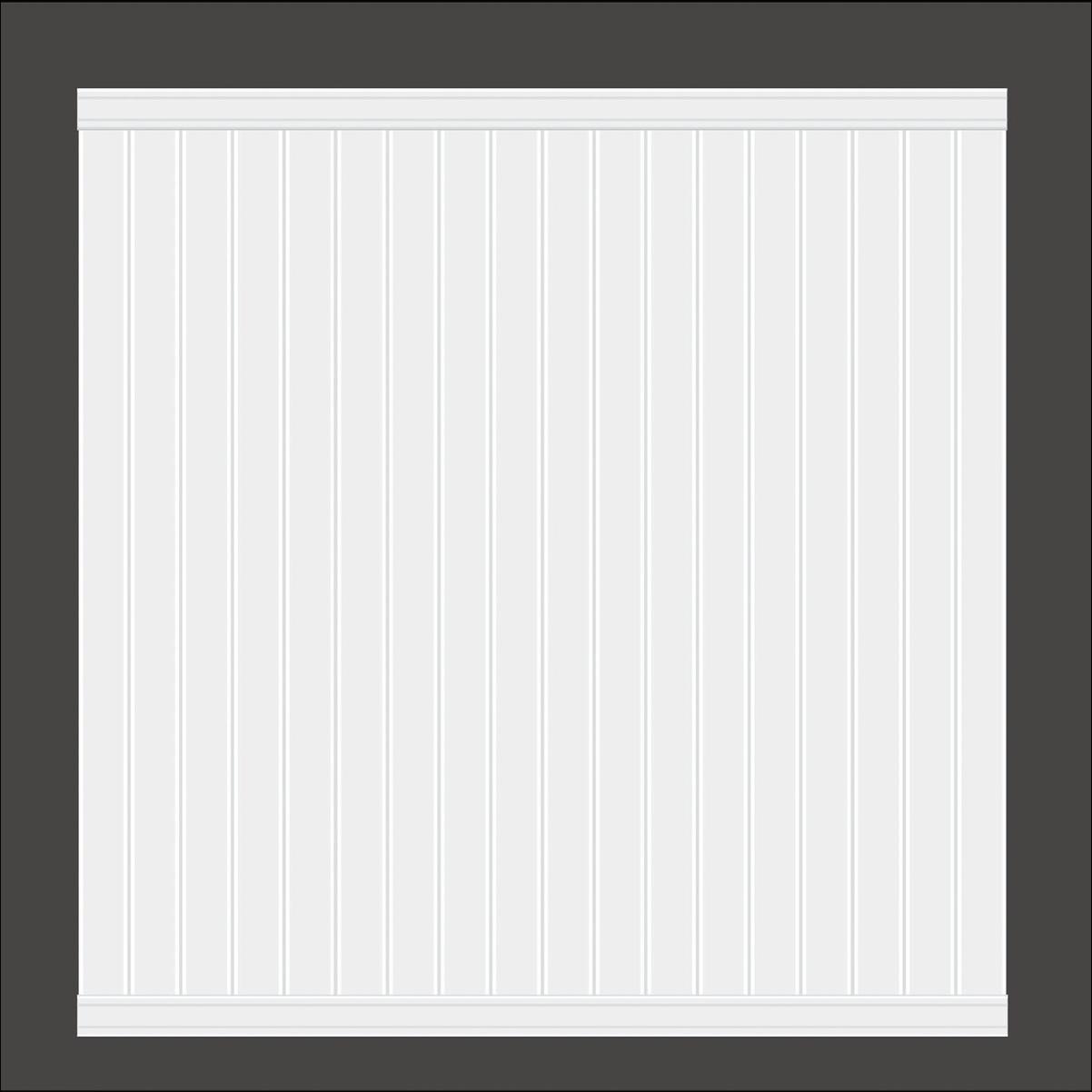 6 Ft. H. x 6 Ft. L. Standard White Vinyl Privacy Fence