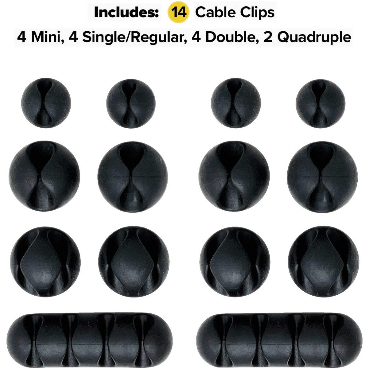 Wrap-It Storage Single Black Cable Clip (14-Pack)