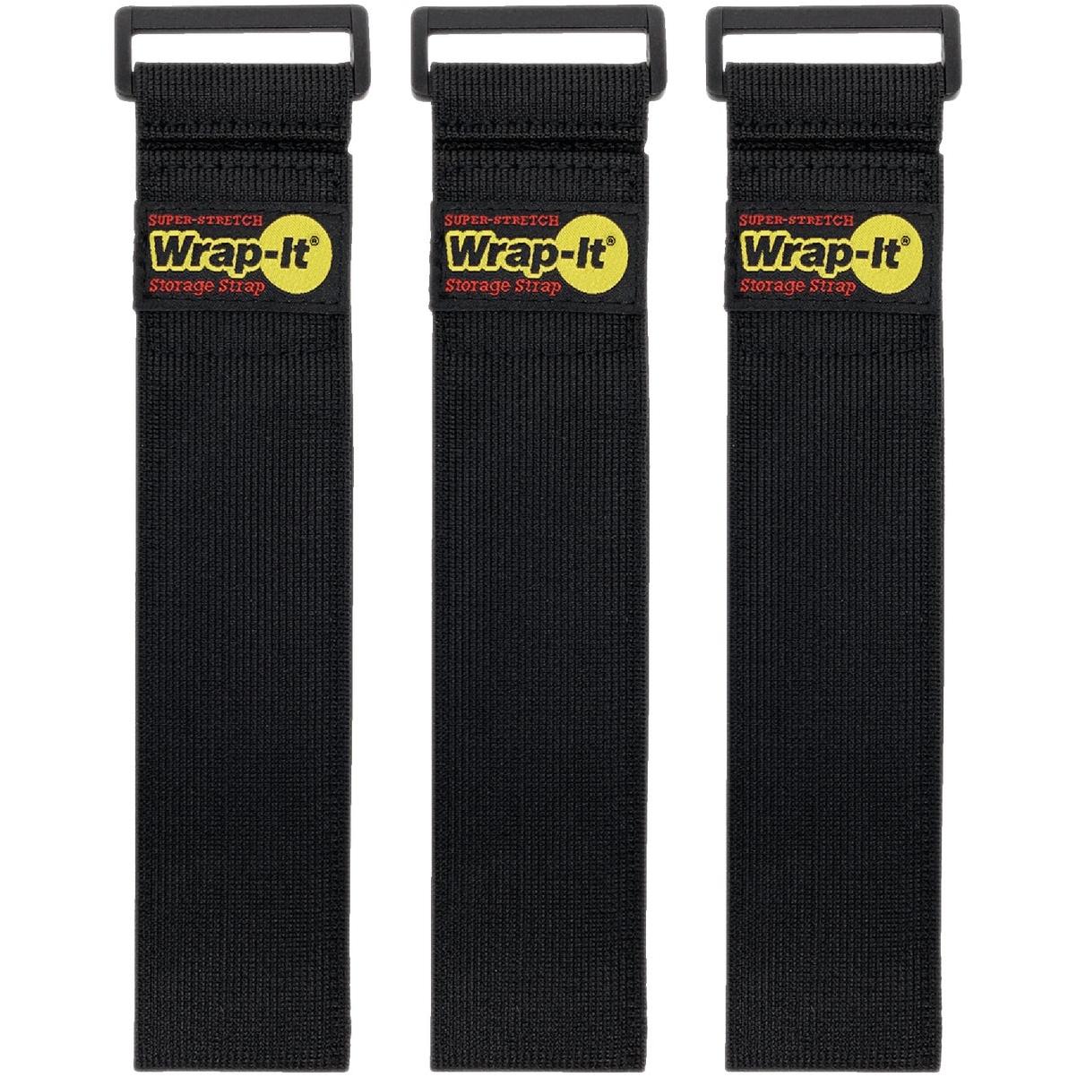 Wrap-It Storage Super-Stretch 18 In. x 2 In. Elastic Hook & Loop Cinch Straps (3-Pack)