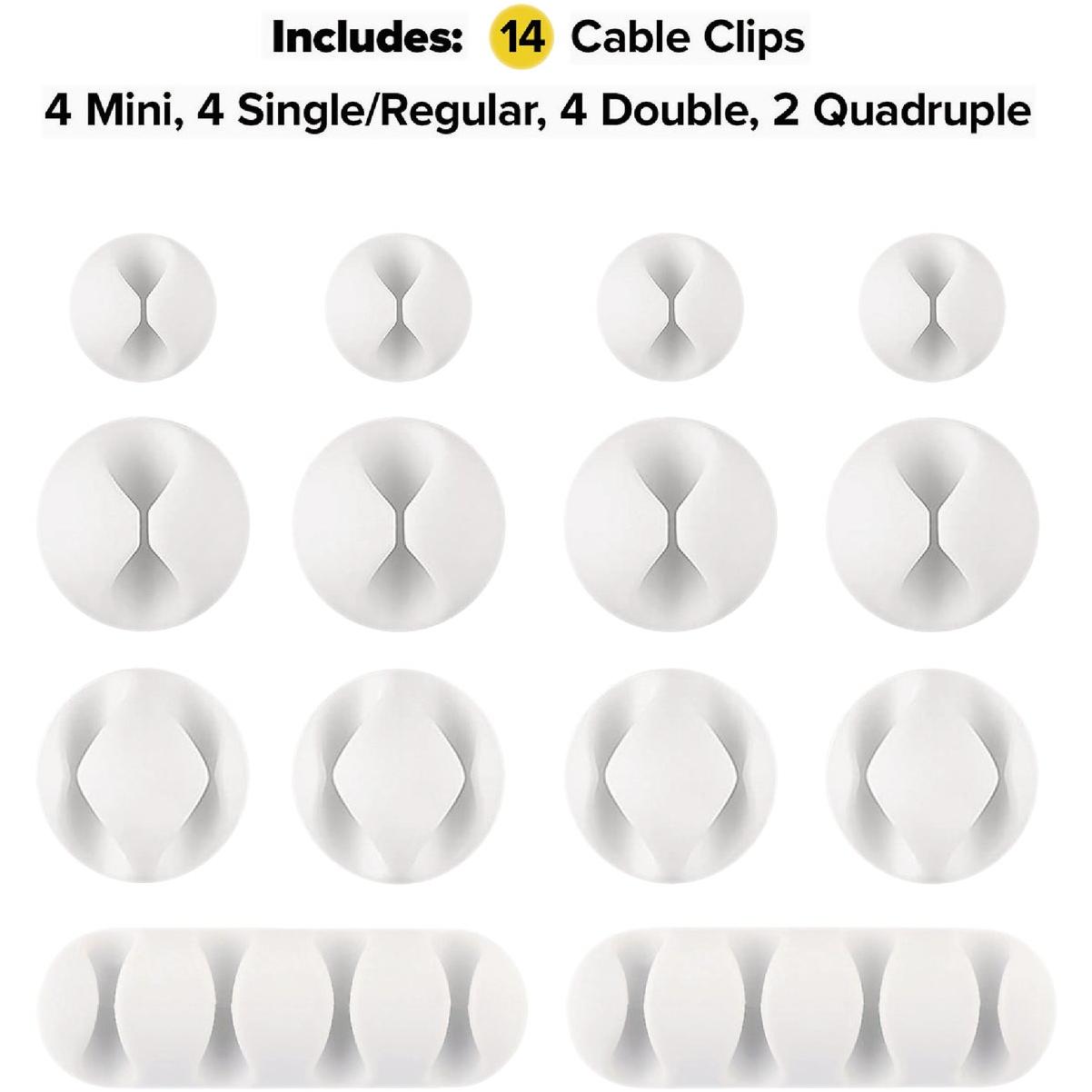 Wrap-It Storage Single White Cable Clip (14-Pack)