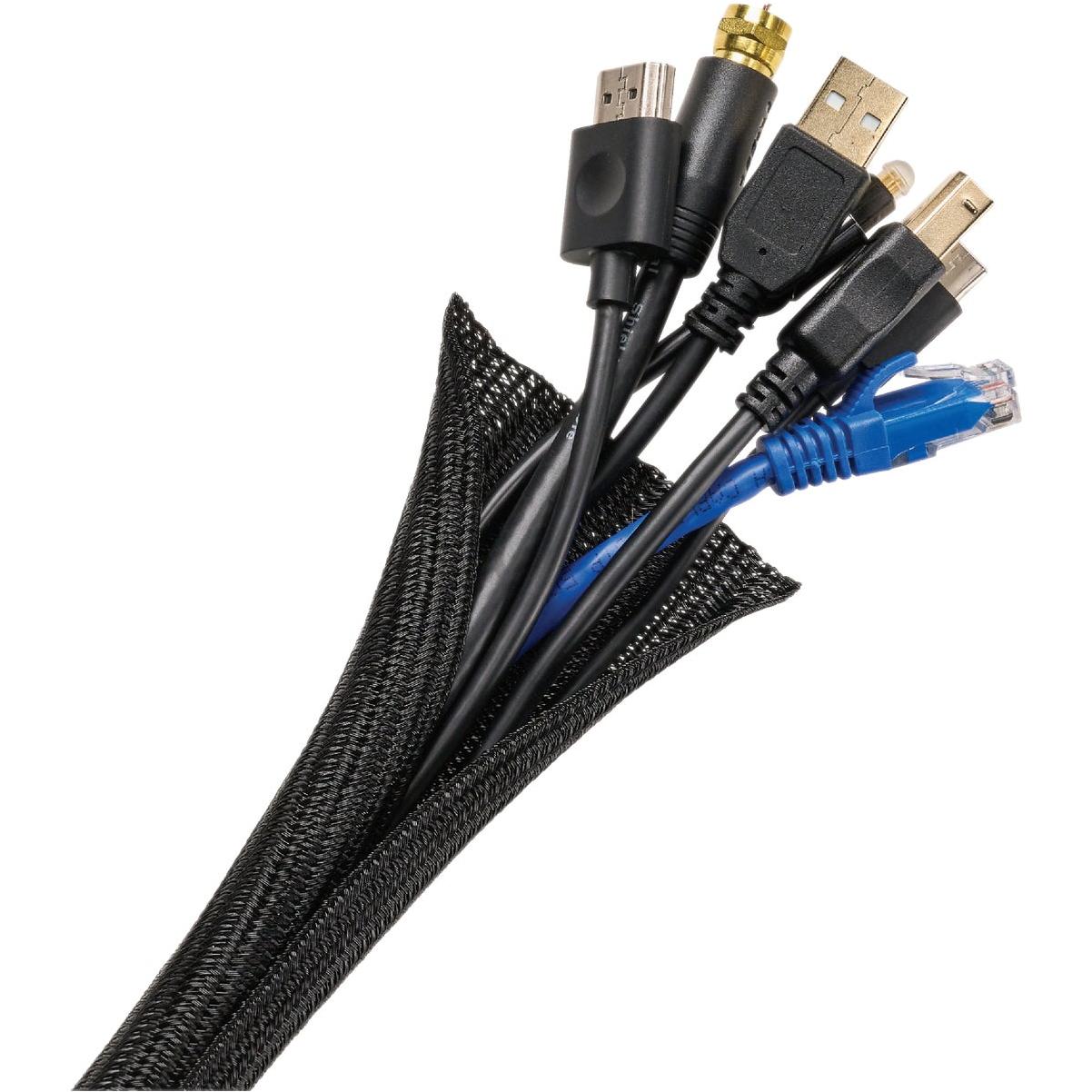 Wrap-It Storage 10 Ft. x 3/4 In. Black Mesh Cable Sleeve