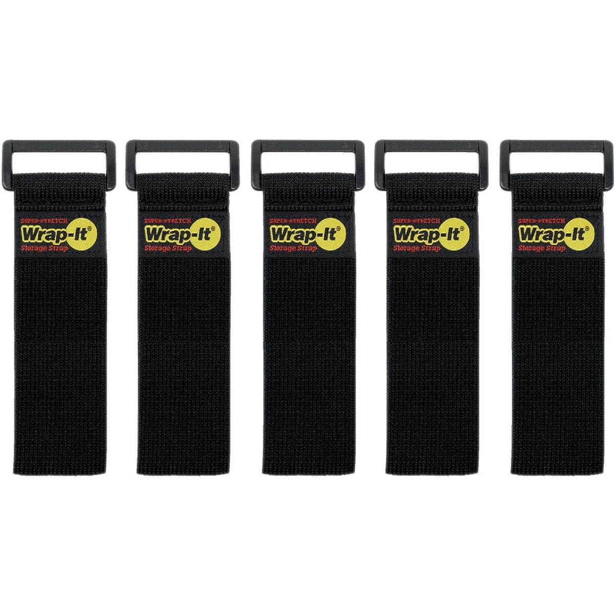 Wrap-It Storage Super-Stretch 9 In. x 1 In. Elastic Hook & Loop Cinch Straps (5-Pack)