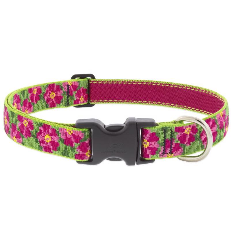 LupinePet Multicolor Petunias Adjustable Nylon Dog Collar – 13" Length, 1" Wide