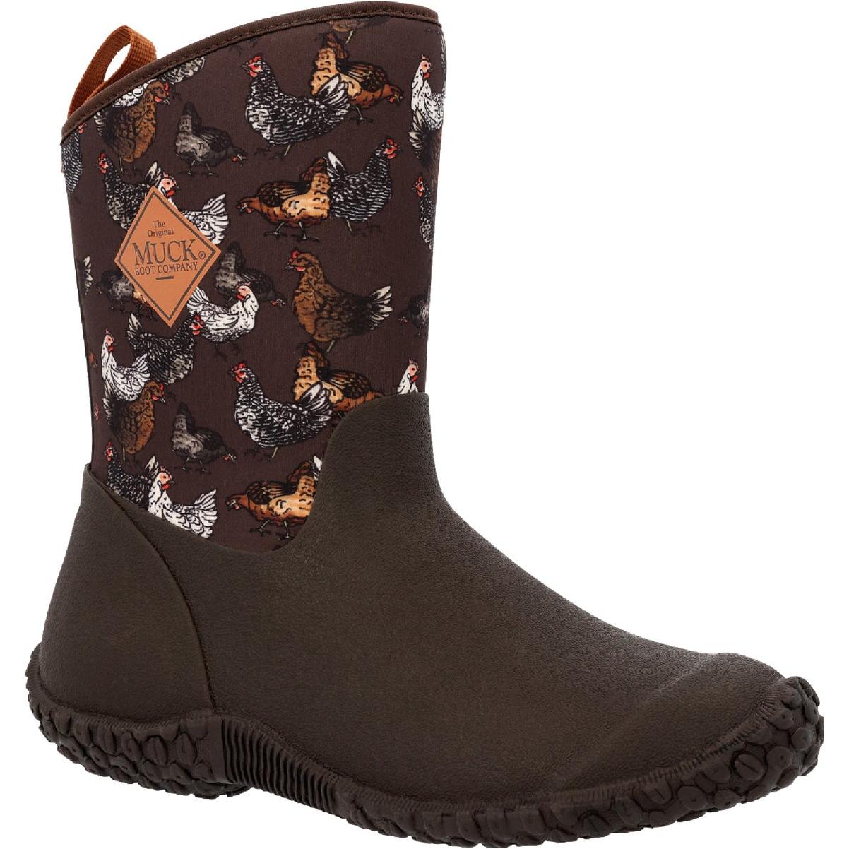 The Muck Boot Company Muckster II Women's Brown Chicken Print Mid Boot, Size 9