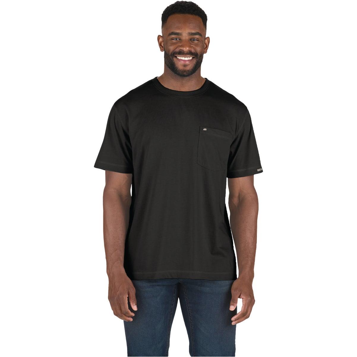 Berne Performance Men's Large Tall Black Short Sleeve Pocket T-Shirt