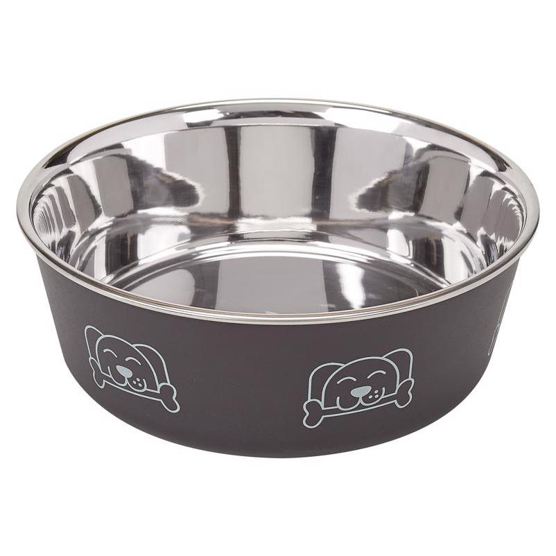 Proselect Espresso‑Tone 15 oz Anti‑Slip Stainless Steel Dog Bowl