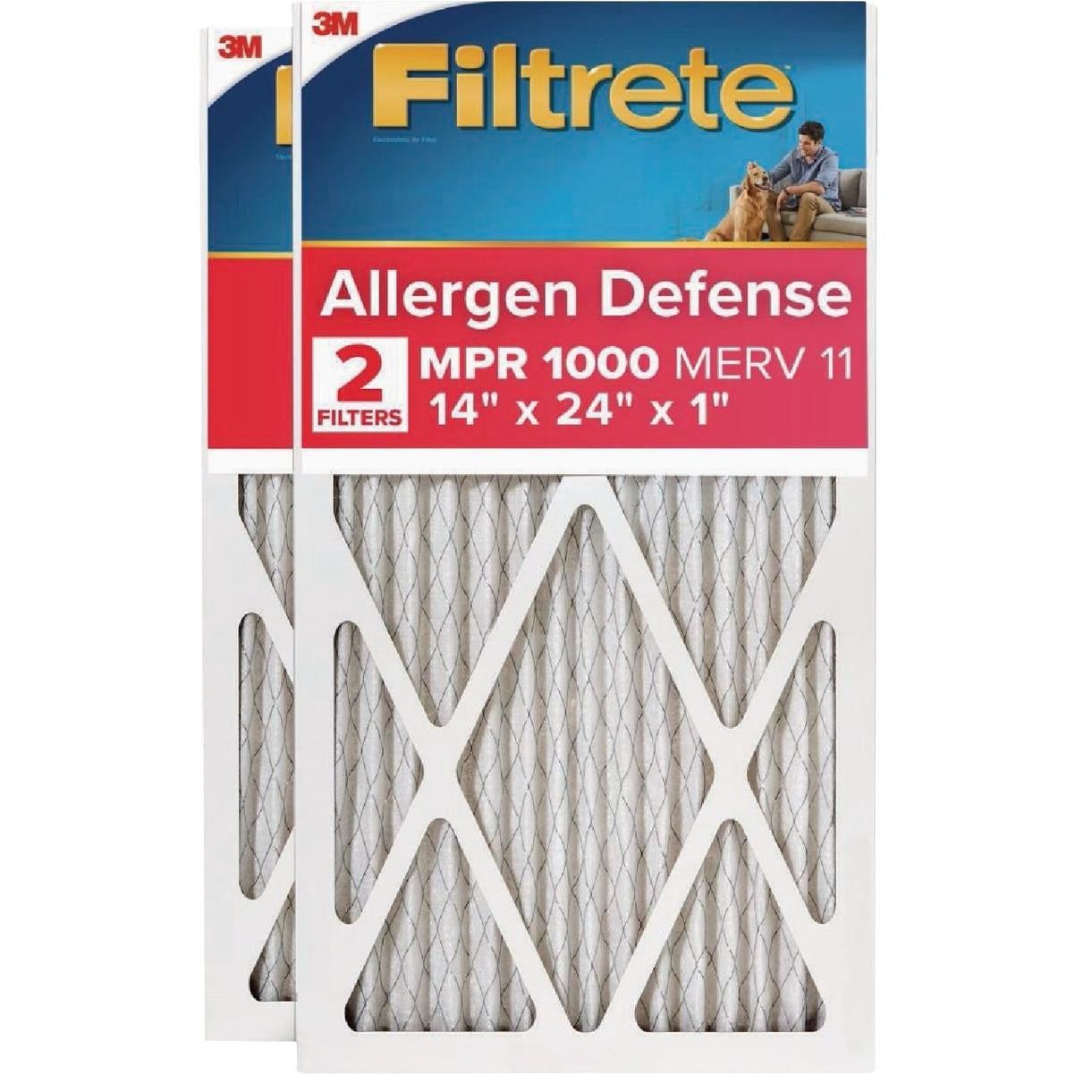 3M Filtrete Allergen Defense 14 In. x 24 In. x 1 In. Electrostatic Air Conditioner Filter