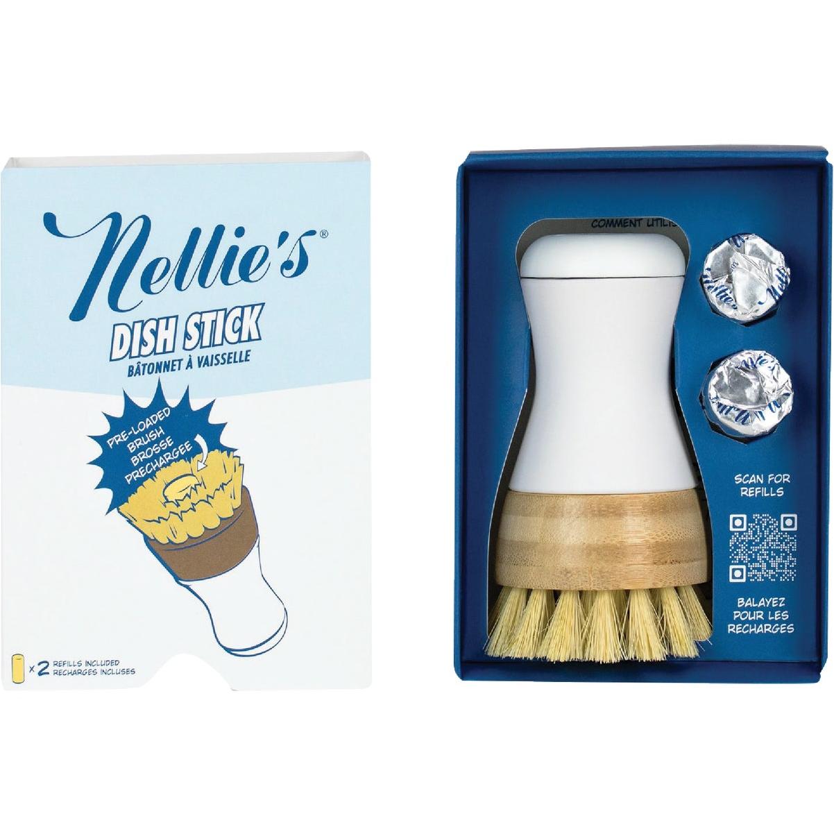 Nellie's Dish Stick Dishwashing Brush with 2 Dish Butter Soap Sticks