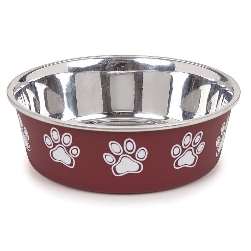 Proselect 30oz Merlot Stainless Steel Dog Feeding Bowl – Anti‑Slip Medium Size