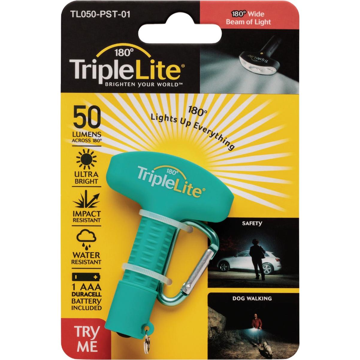 TripleLite 50 Lm. Teal 180 Deg Mini LED Flashlight with Carabiner