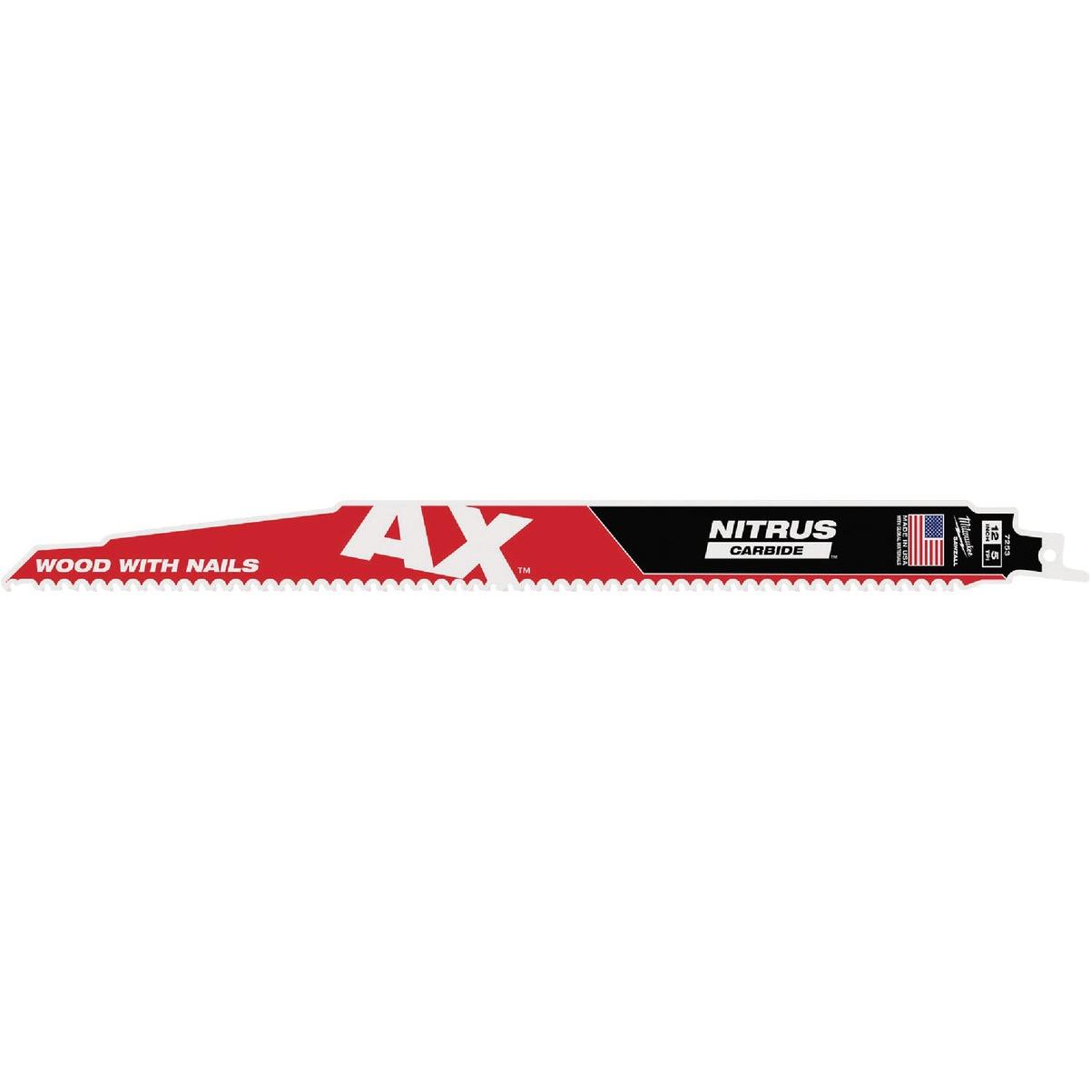 Milwaukee SAWZALL AX 12 In. 5 TPI Nitrus Carbide Reciprocating Saw Blade
