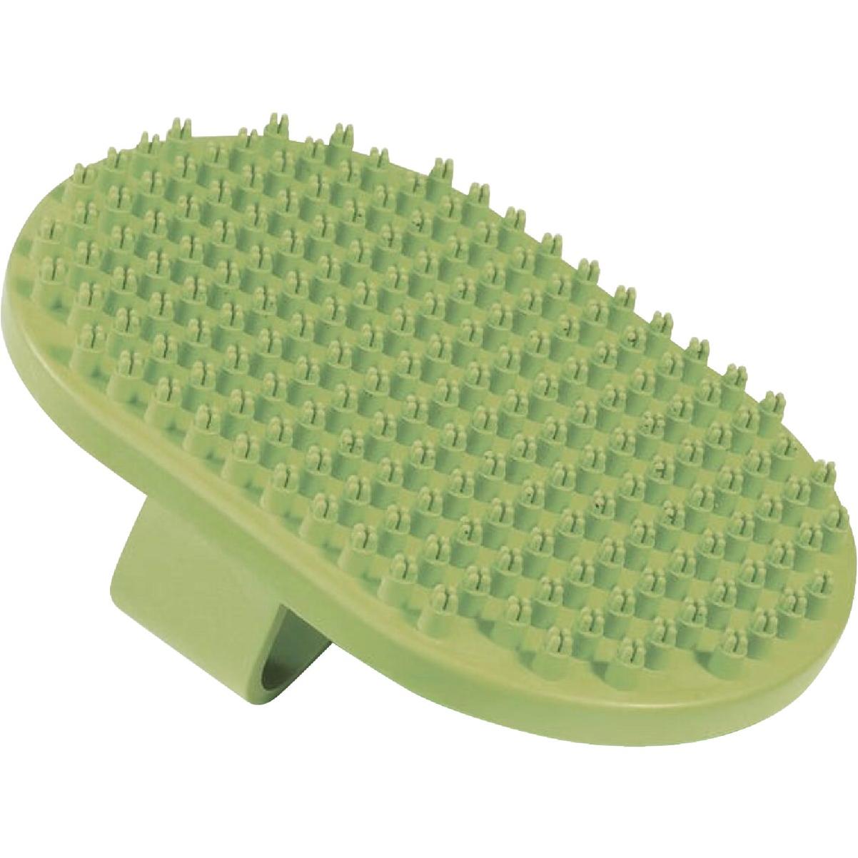 U-groom Rubber Curry Brush Oval with Handstrap