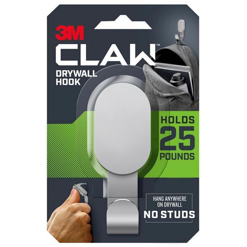3M Claw Stainless Steel 25‑lb Drywall Hook – Heavy‑Duty Clip, Pack of 1