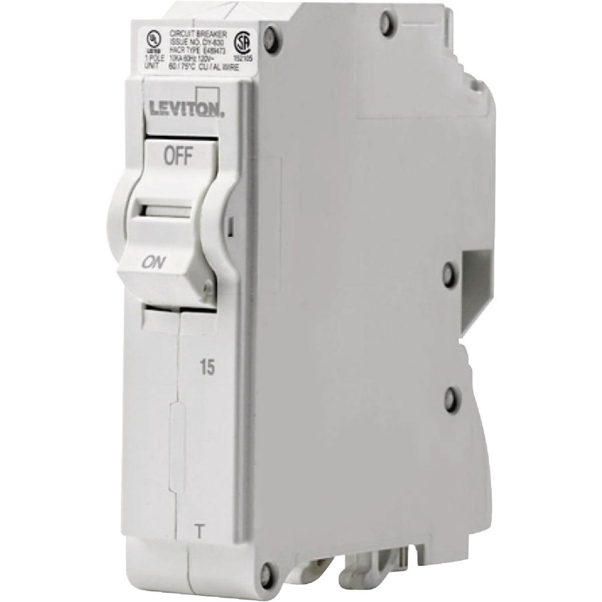 Leviton 15A Single-Pole Plug-On Standard Branch Thermal Magnetic Trip Circuit Breaker