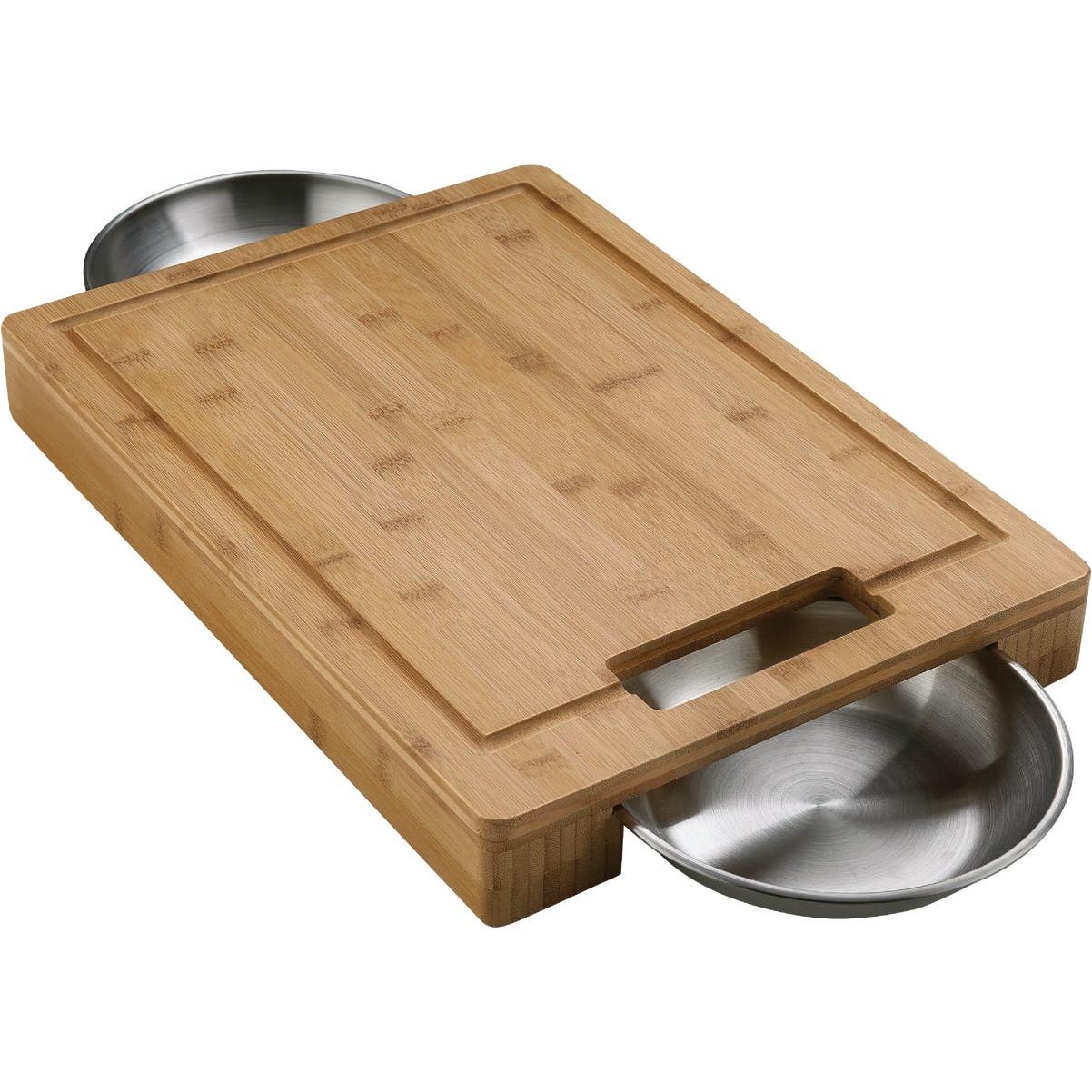 Napoleon PRO Cutting Board with Stainless Steel Bowls