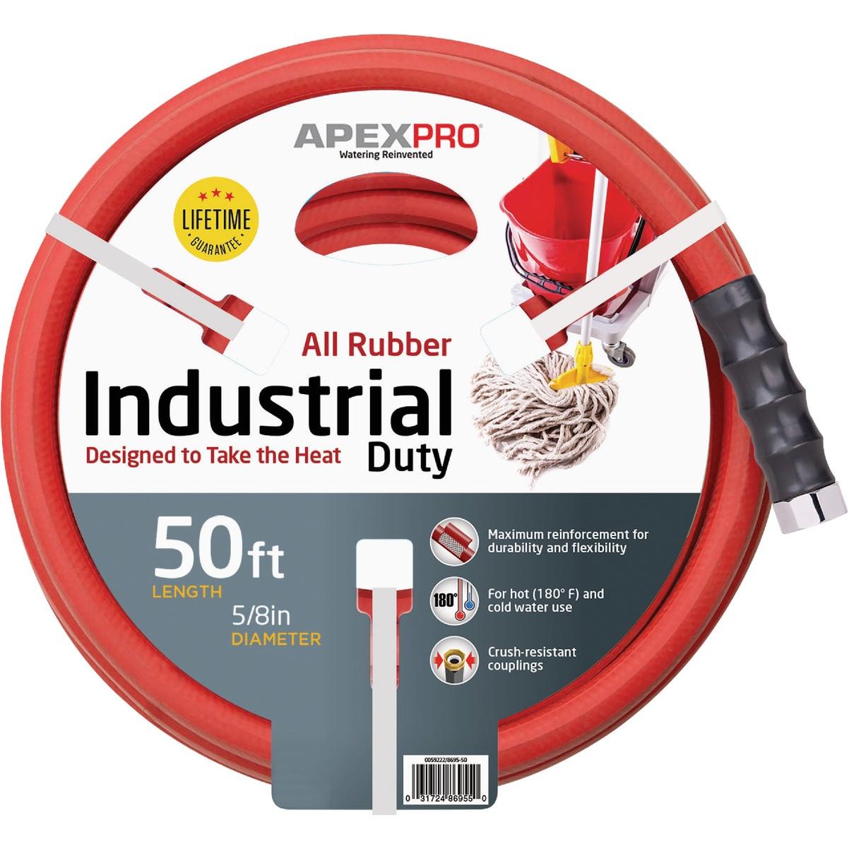 Apex PRO 5/8 In. Dia. x 50 Ft. Red Rubber Hot Water Garden Hose