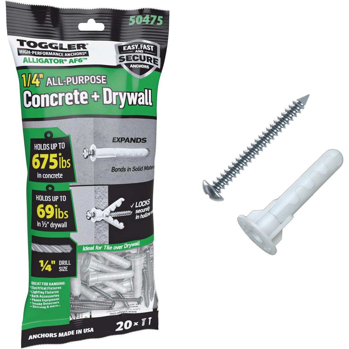 Toggler Alligator #10 x 1/2 In. Concrete & Drywall Anchors (20-Count)