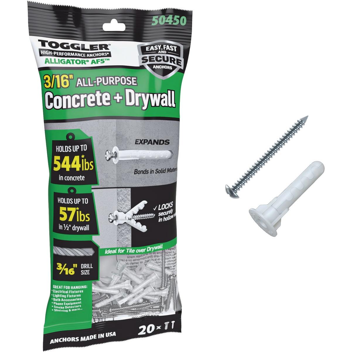 Toggler Alligator #8 x 1-1/4 In. Concrete & Drywall Anchors (20-Count)