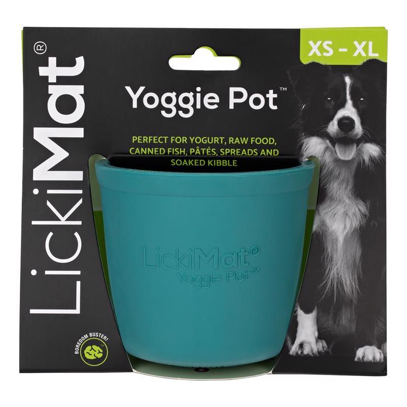 Turquoise Rubber Dog Slow‑Feeder Bowl – LickiMat Yoggie Pot
