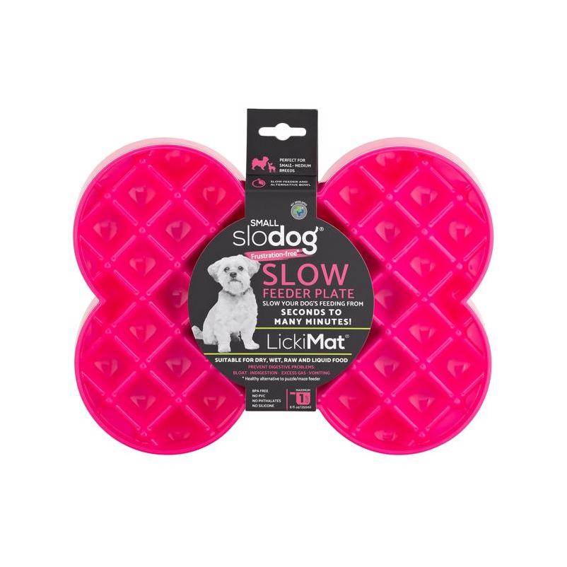 LickiMat Slodog Pink Small Puzzle Slow‑Feeder Bowl for Dogs