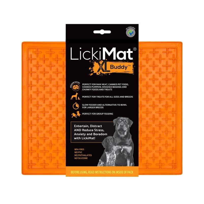 LickiMat Buddy XL Orange Rubber Slow Feeder for Dogs – Anti‑Bloat Feeding Mat