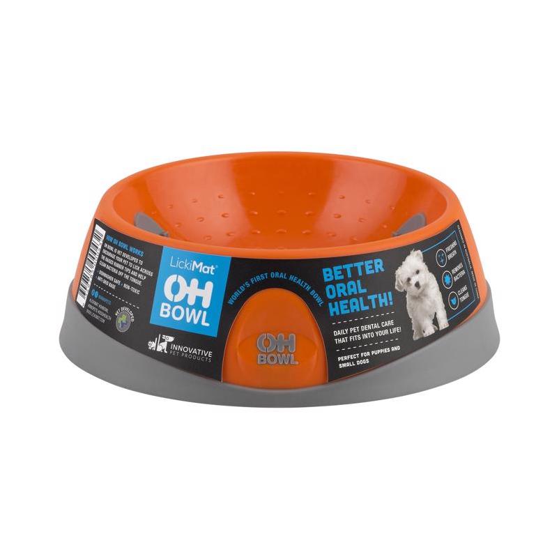 Orange Small Dog Feeding Bowl – LickiMat OH Plastic